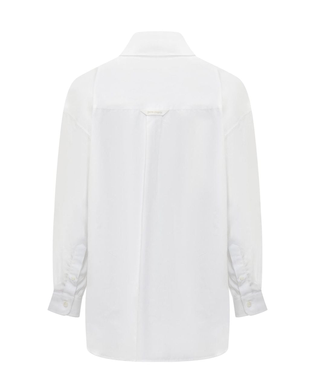 Palm Angels White Monogram Embroidered Buttoned Shirt