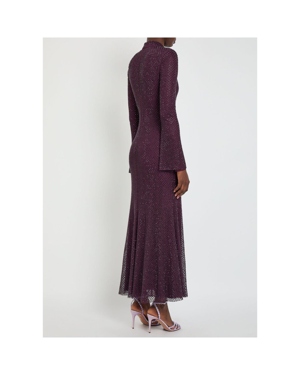 Self-Portrait Purple Long Sequined Dress