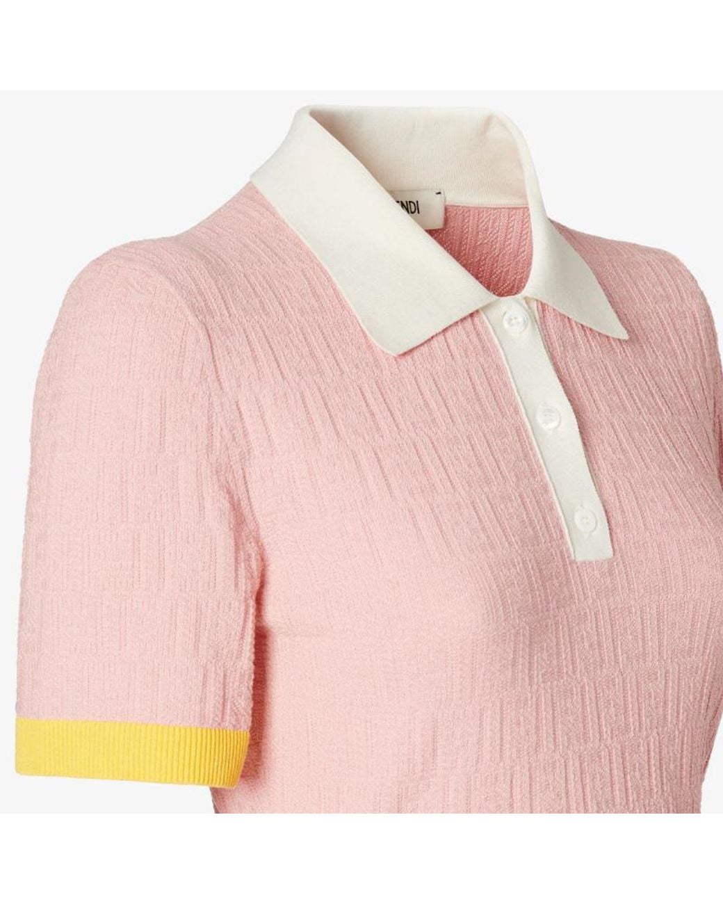 Fendi Pink Allover Ff Motif Short Sleeved Mini Dress