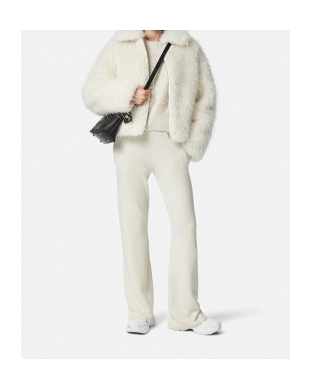 Versace White Drawstring Flared Trousers
