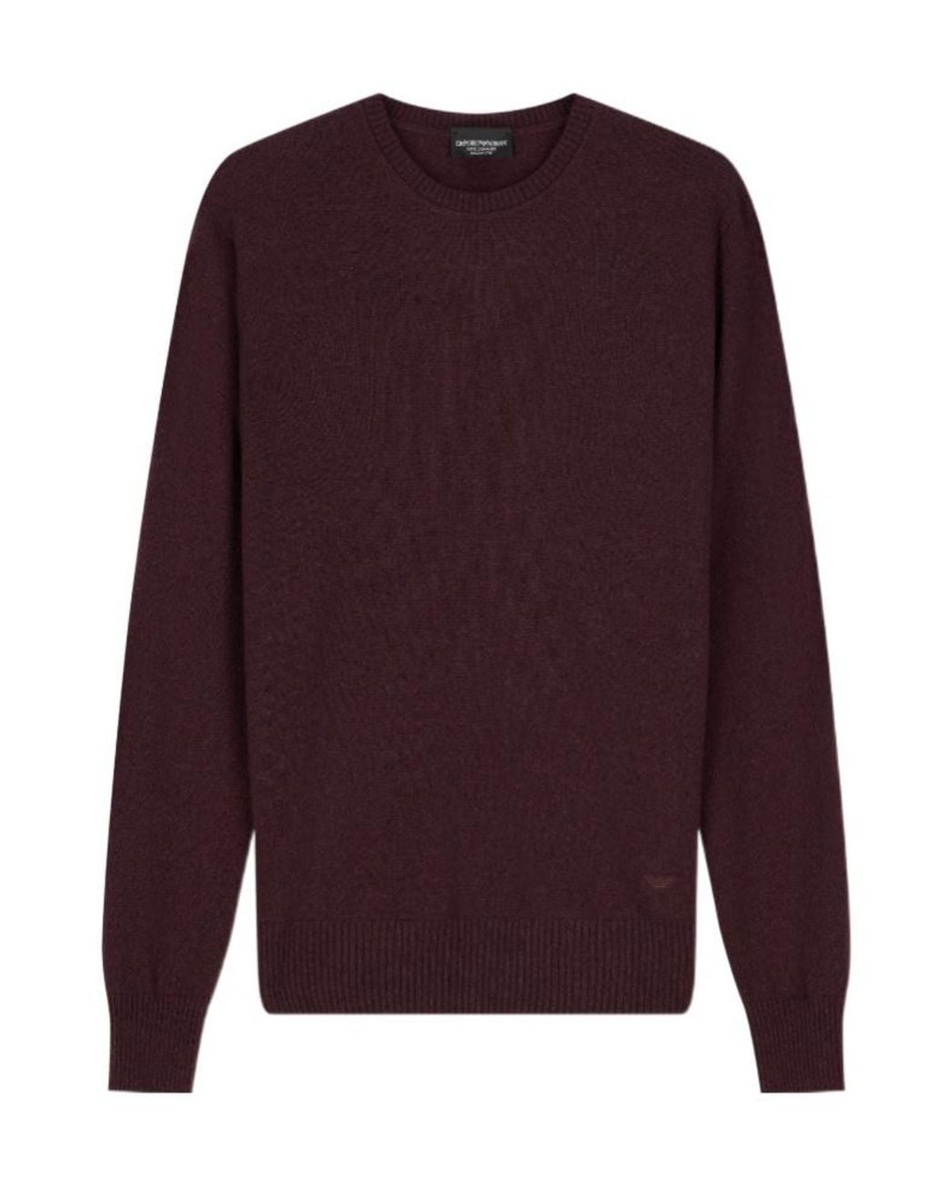 Emporio Armani Purple Crew-Neck Ribbed-Trim Sweater for men