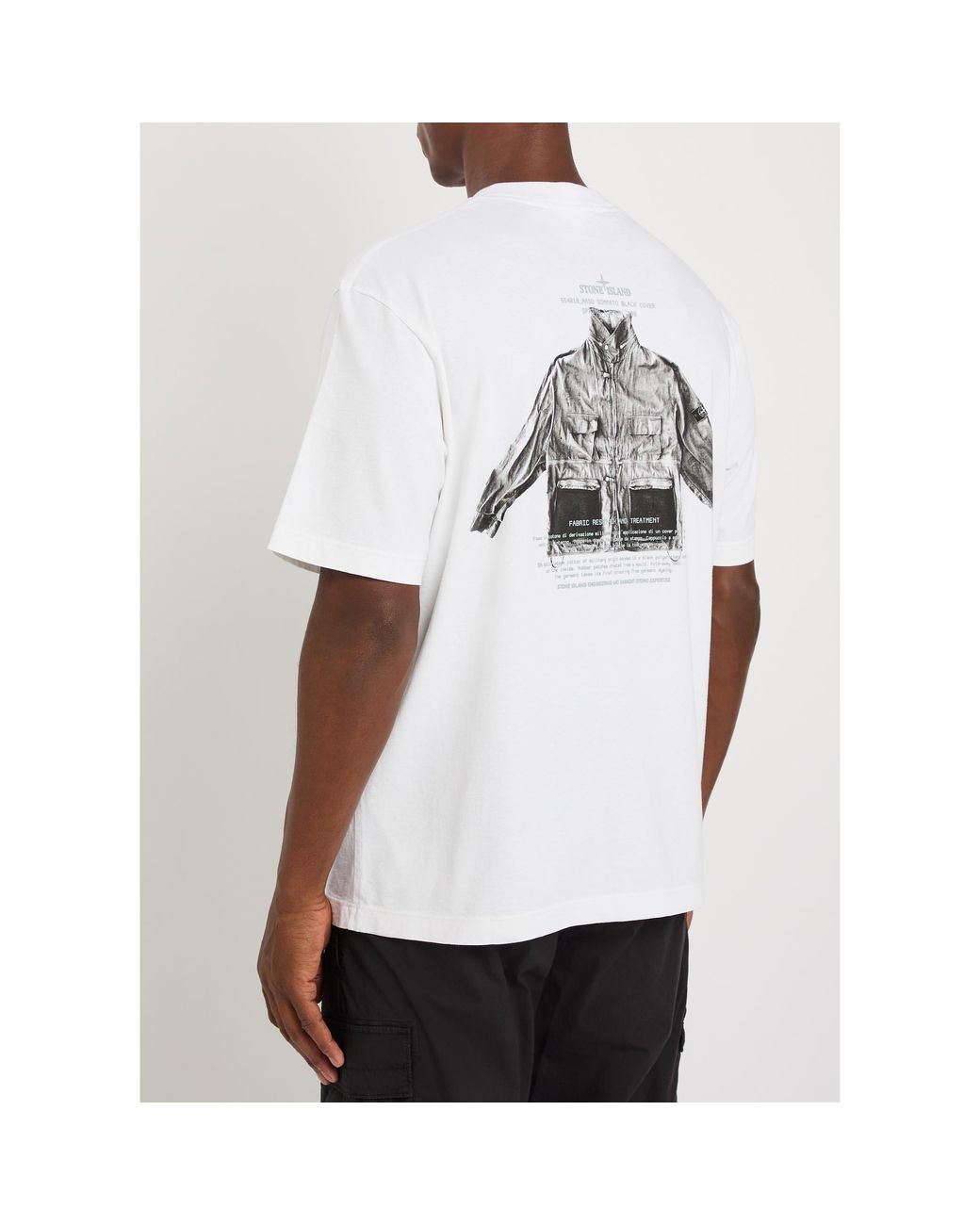 Stone Island White Simple Pure Cotton T-Shirt for men