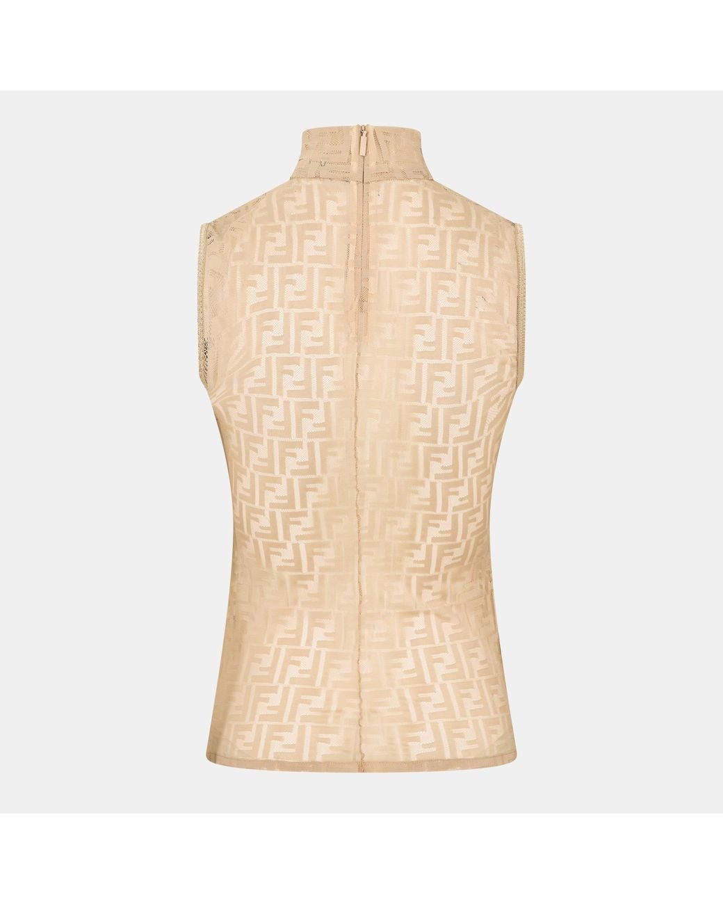Fendi Natural High-Neck Top