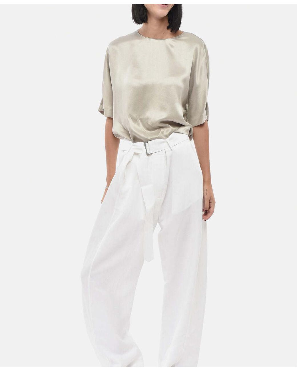 Magda Butrym White Belted Trousers