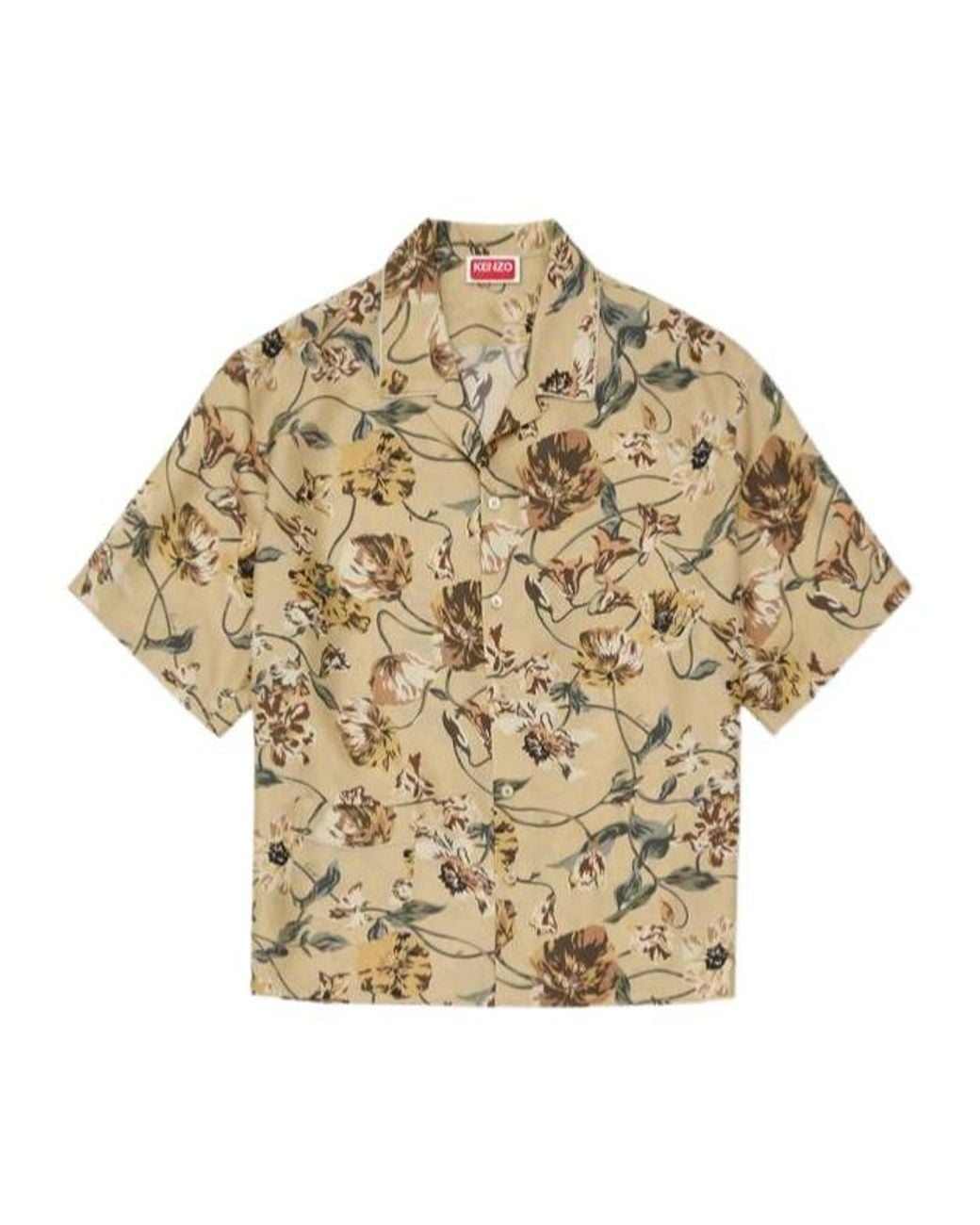 KENZO Natural Floral Short-Sleeve Shirt for men