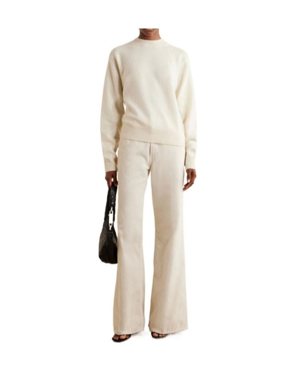 Haikure White Cotton-Courduroy Wide-Leg Pants