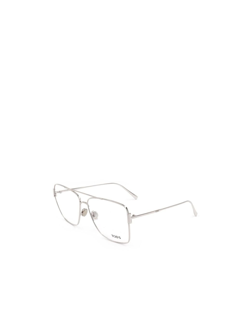 Tod's White Geometric Frame Plano Glasses