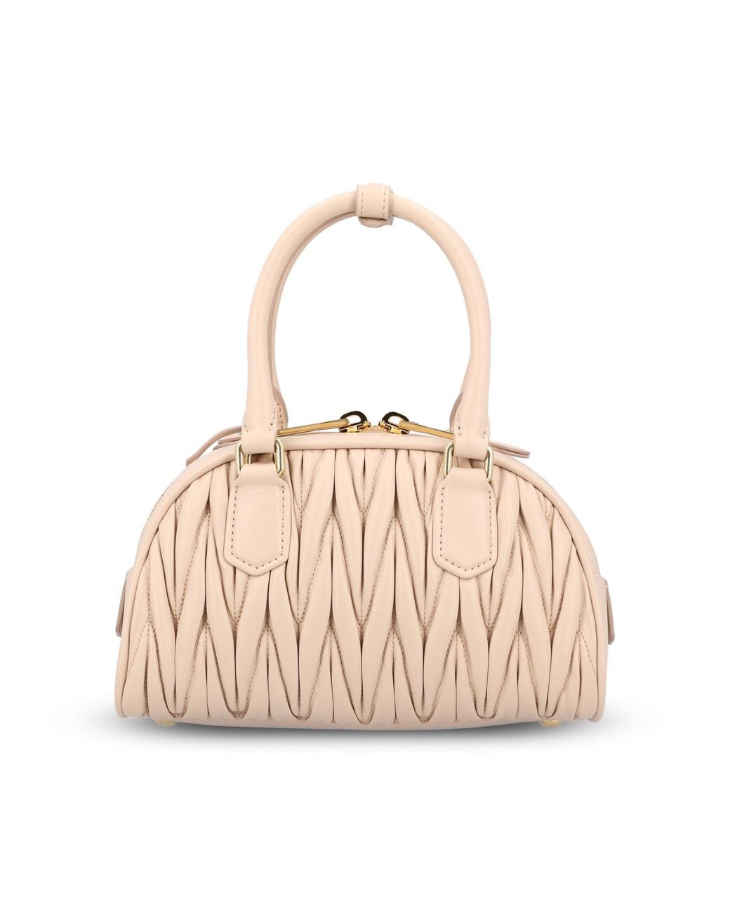 Miu Miu Natural Zippered Shoulder Bag