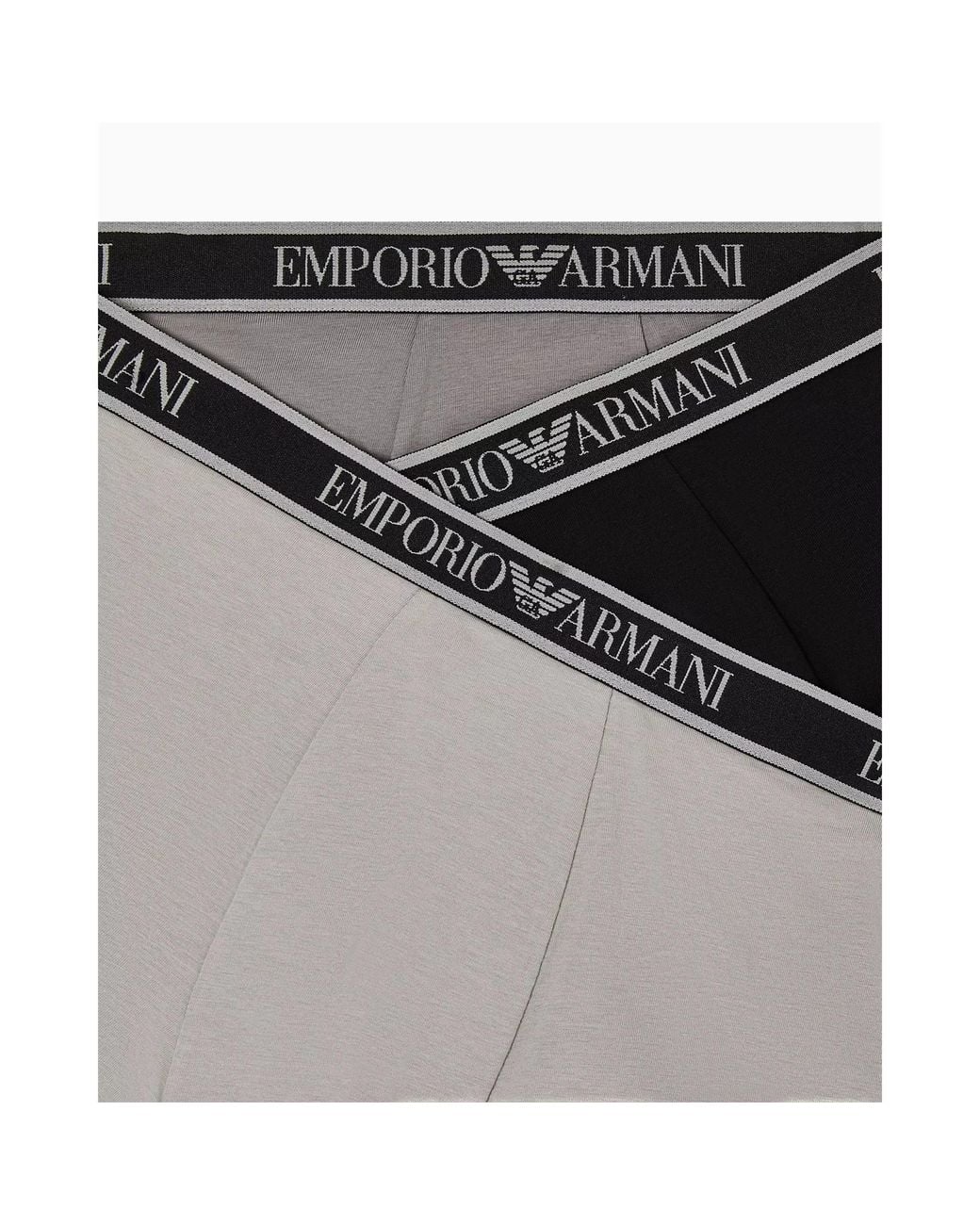 Emporio Armani Gray Core Logo Boxers 3-Pack for men