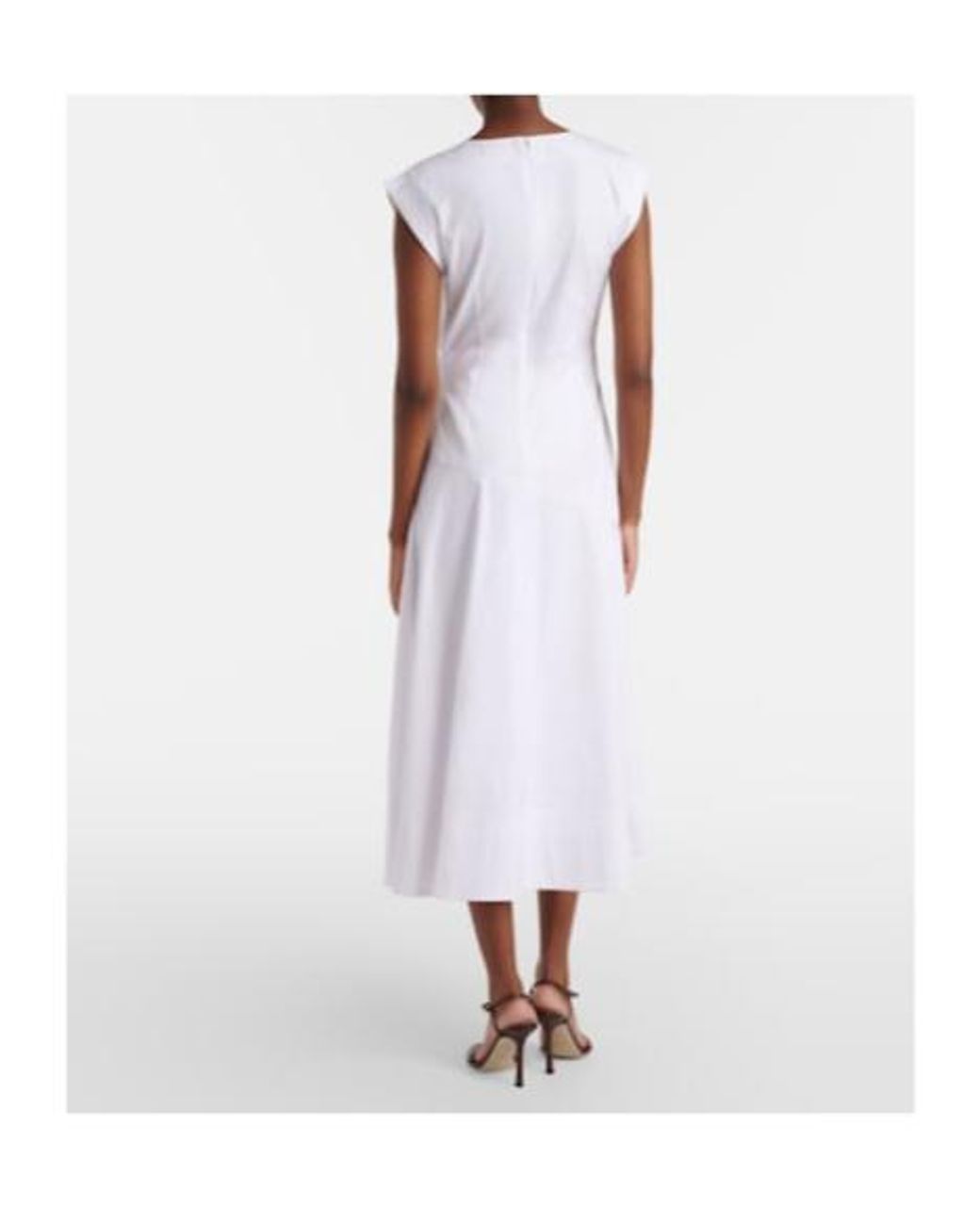 Veronica Beard White Lisette Cotton-Blend Midi Dress
