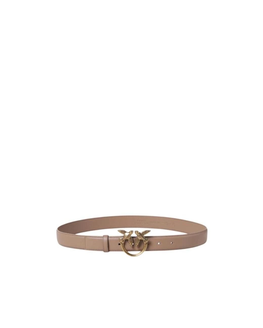 Pinko White Love Berry Logo Plaque Buckle Belt