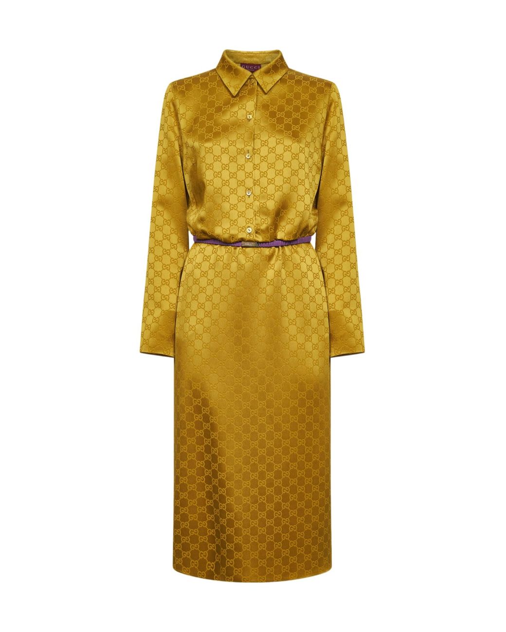 Gucci Yellow Gg Jacquard Dress