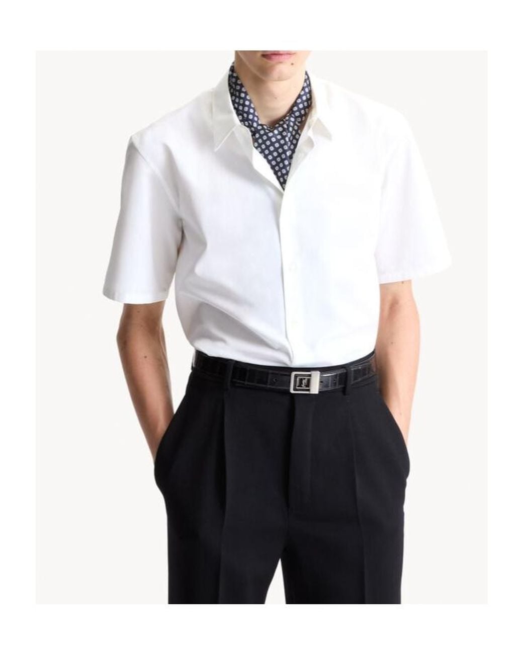 Saint Laurent White La 66 Belt for men
