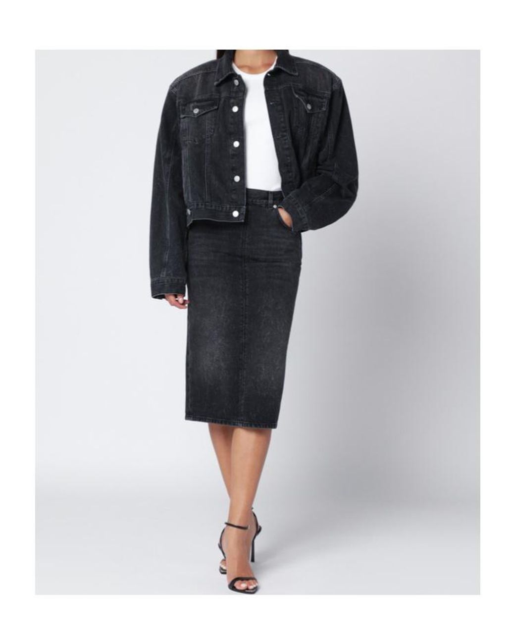Haikure Black Cropped Denim Jacket
