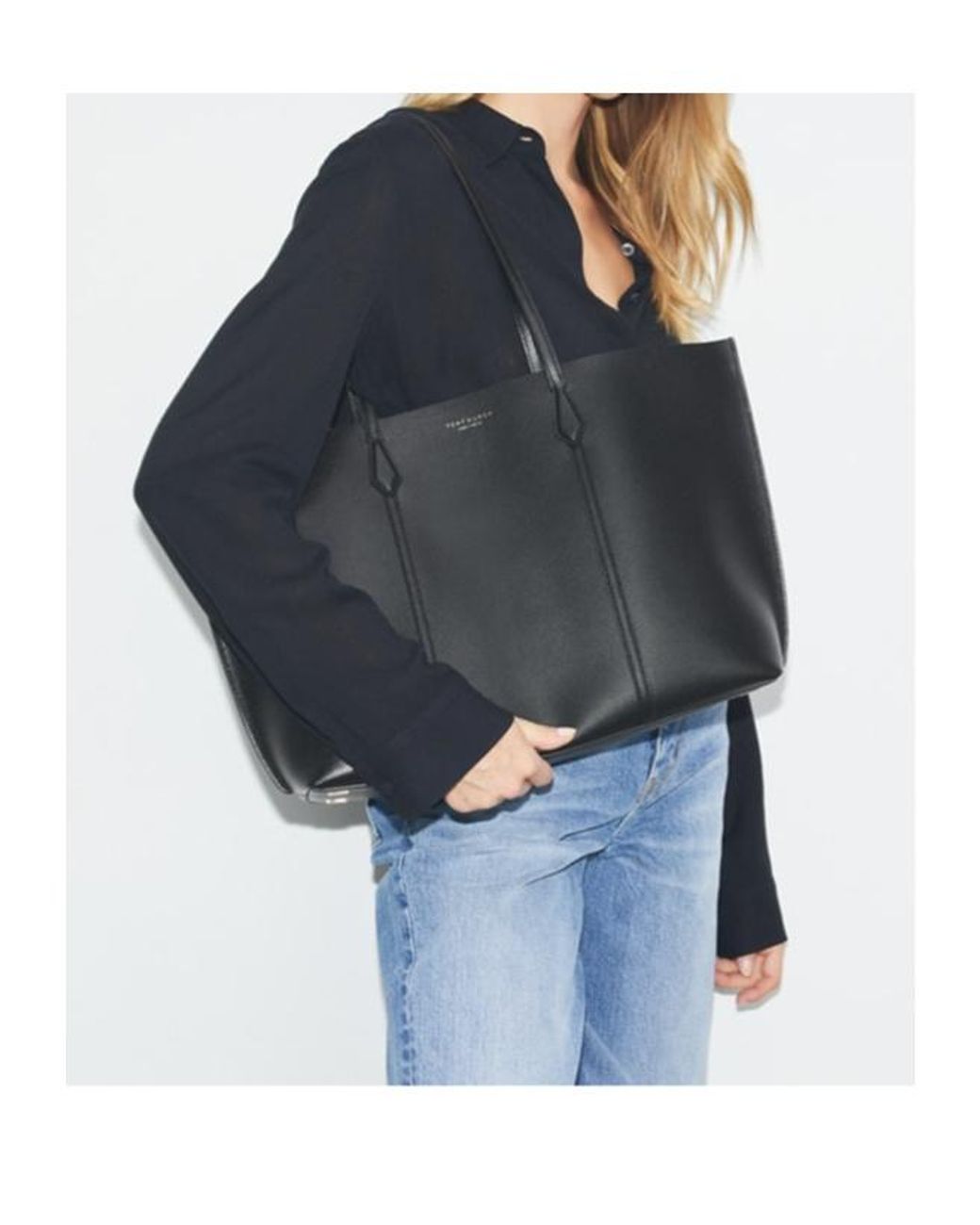 Tory Burch Blue Perry Logo-Printed Tote Bag