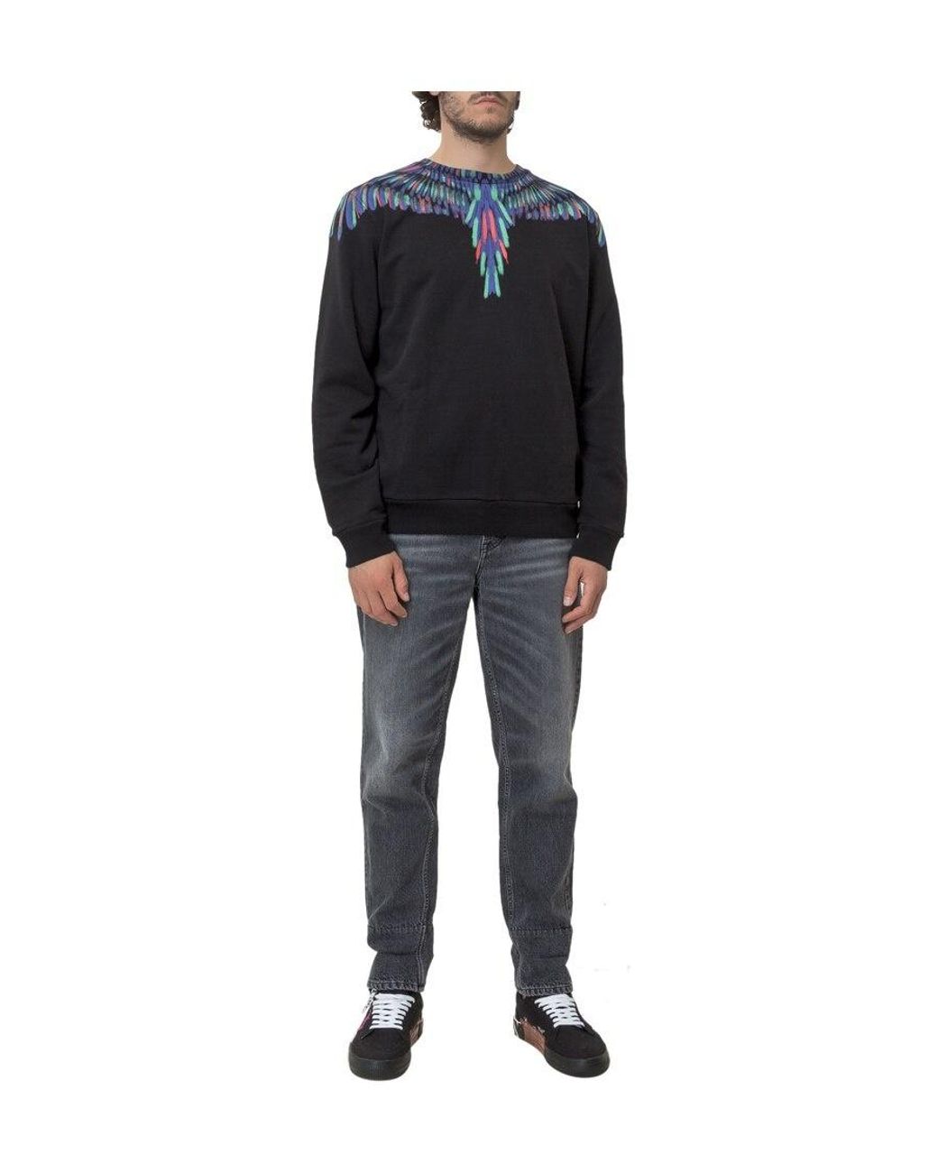 Marcelo Burlon Blue Wings Print Sweatshirt for men