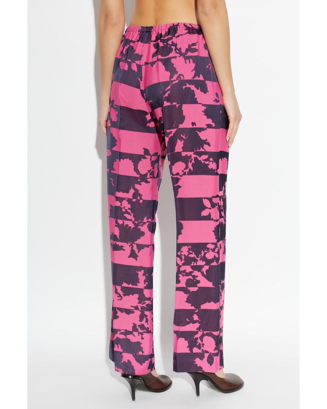 Dries Van Noten Red All Over Print Pants