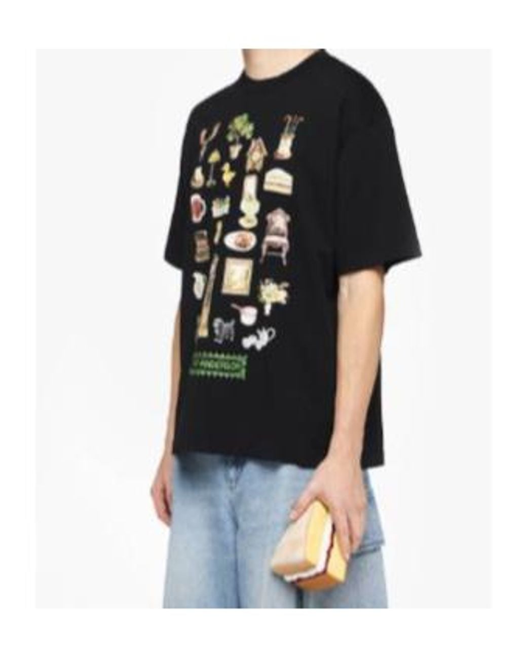 J.W. Anderson Black Diorama Printed T-Shirt for men