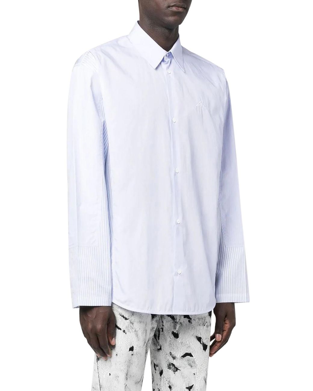 OAMC White Logo Embroidered Buttoned Shirt for men