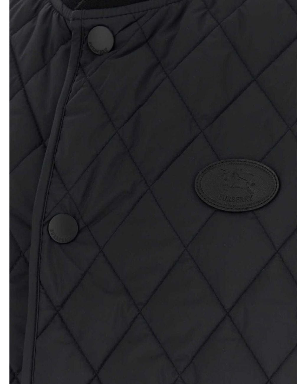 Burberry Black Logo Patch Quilted Gilet for men