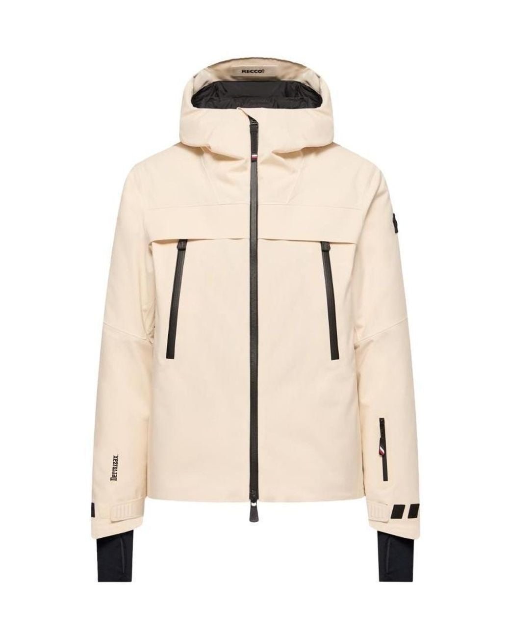 Moncler Natural Chanavey Hooded Ski Jacket