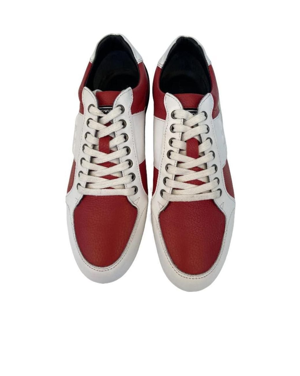 Emporio Armani Red Logo-Detail Casual Sneakers for men