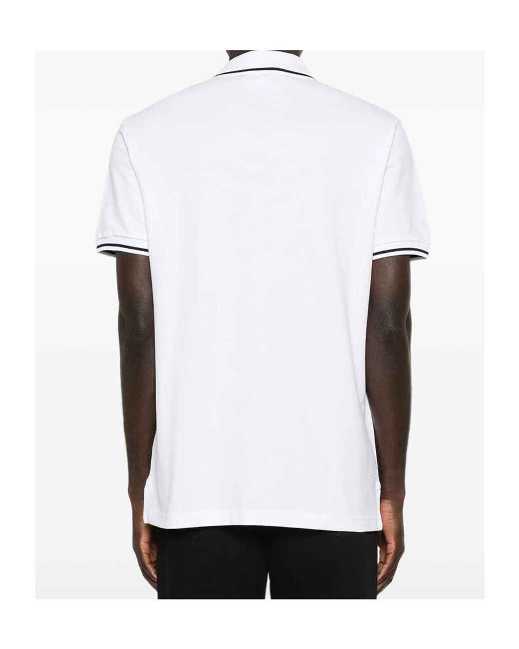 Versace White Logo-Print Polo Shirt for men