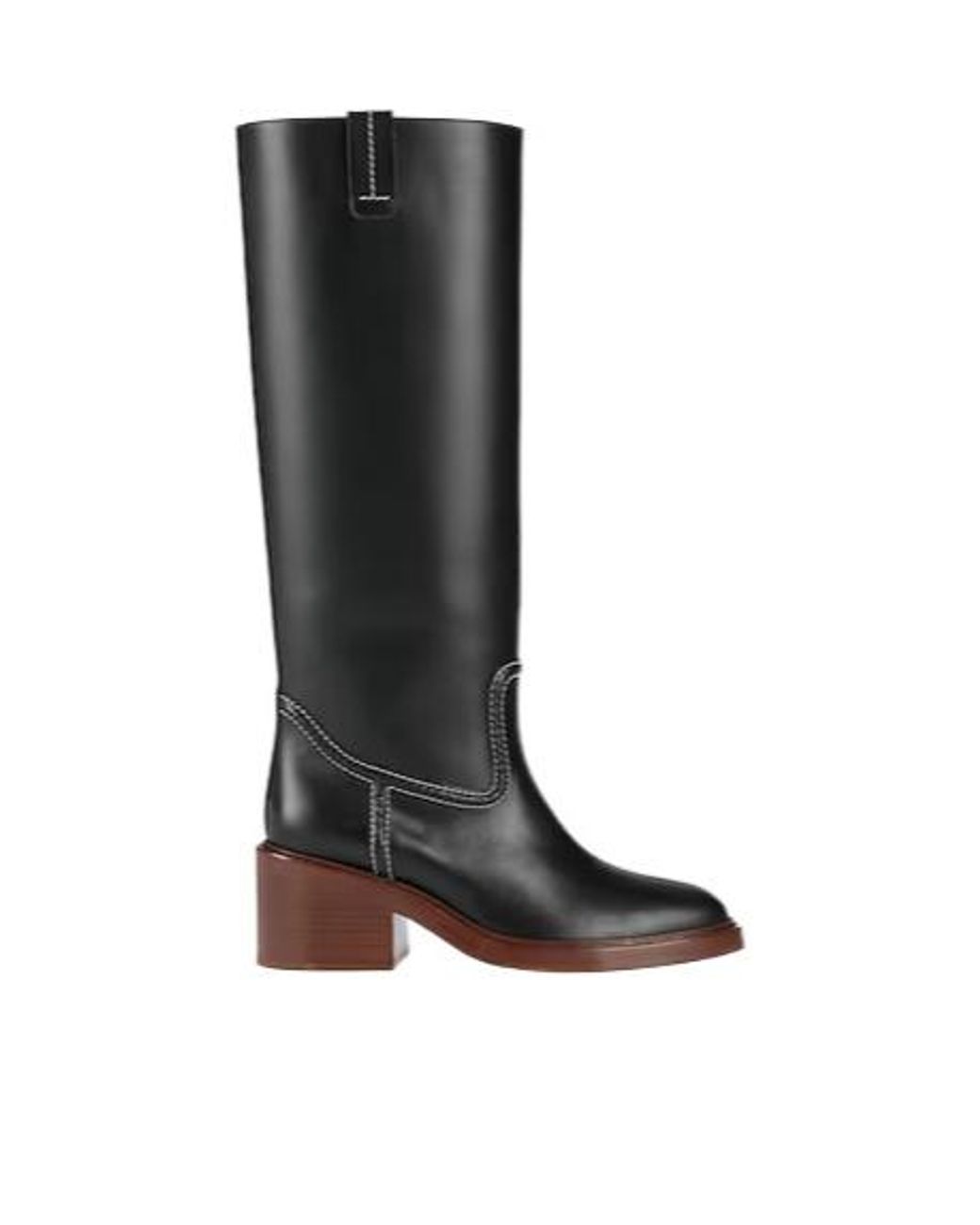 Chloé Black Solid Color Comfortable Leather Boots