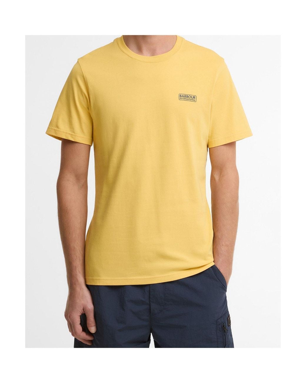 Barbour Yellow Crew Neck Short-Sleeve Tee for men