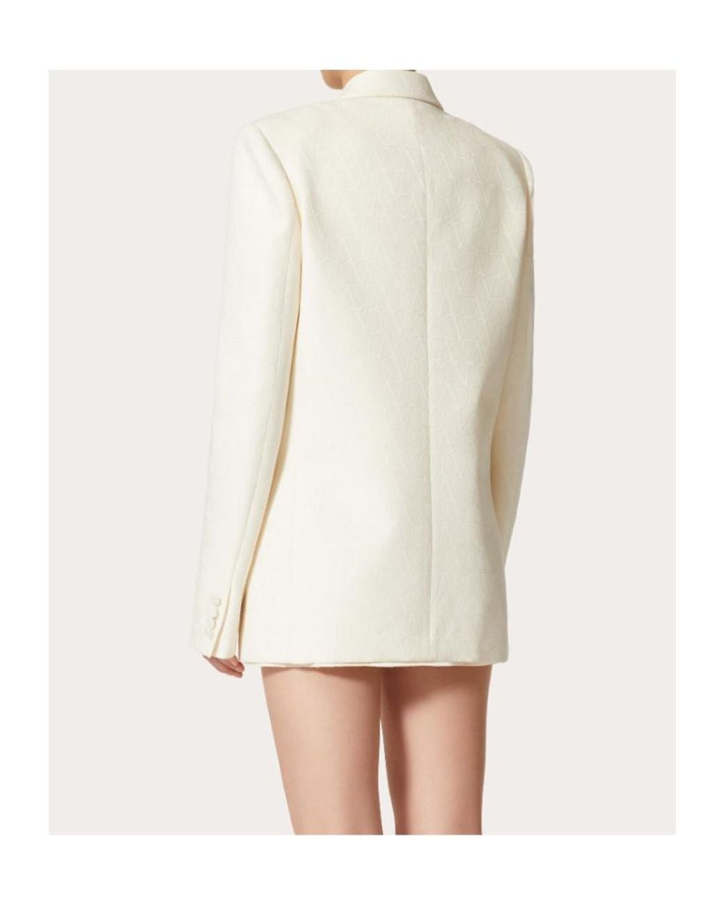 Valentino White Toile Iconographe Straight Hem Blazer