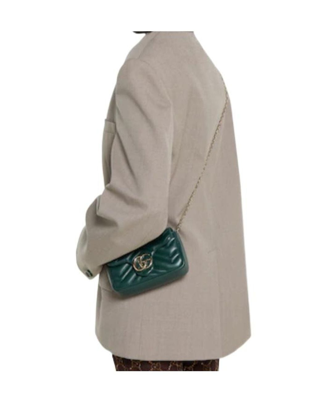 Gucci Green Gg Marmont Mini Shoulder Bag