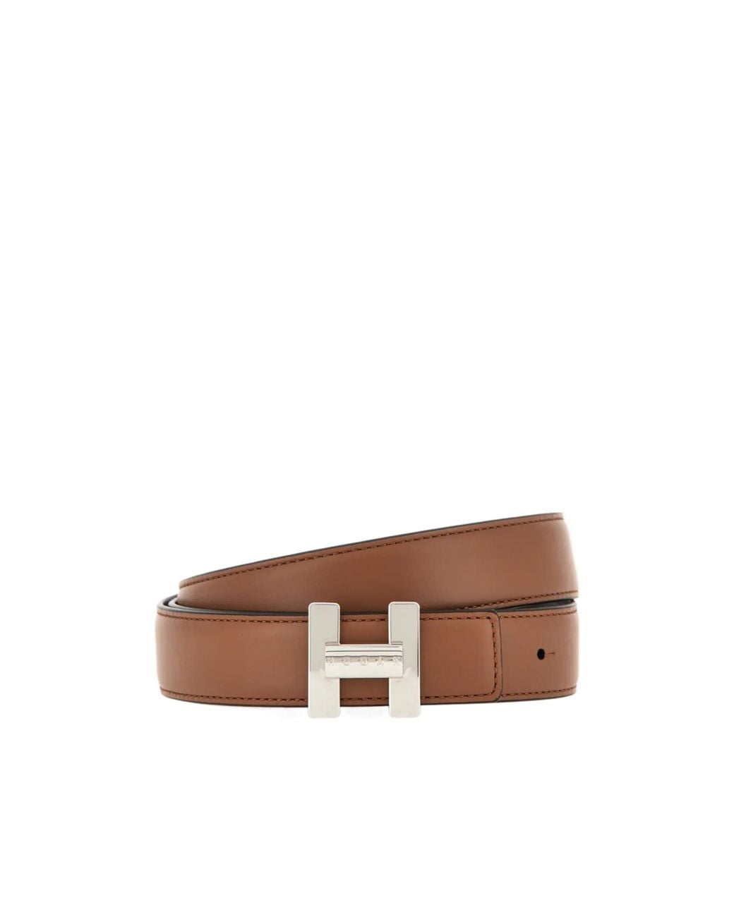 Hogan Brown Logo Plaque Belt