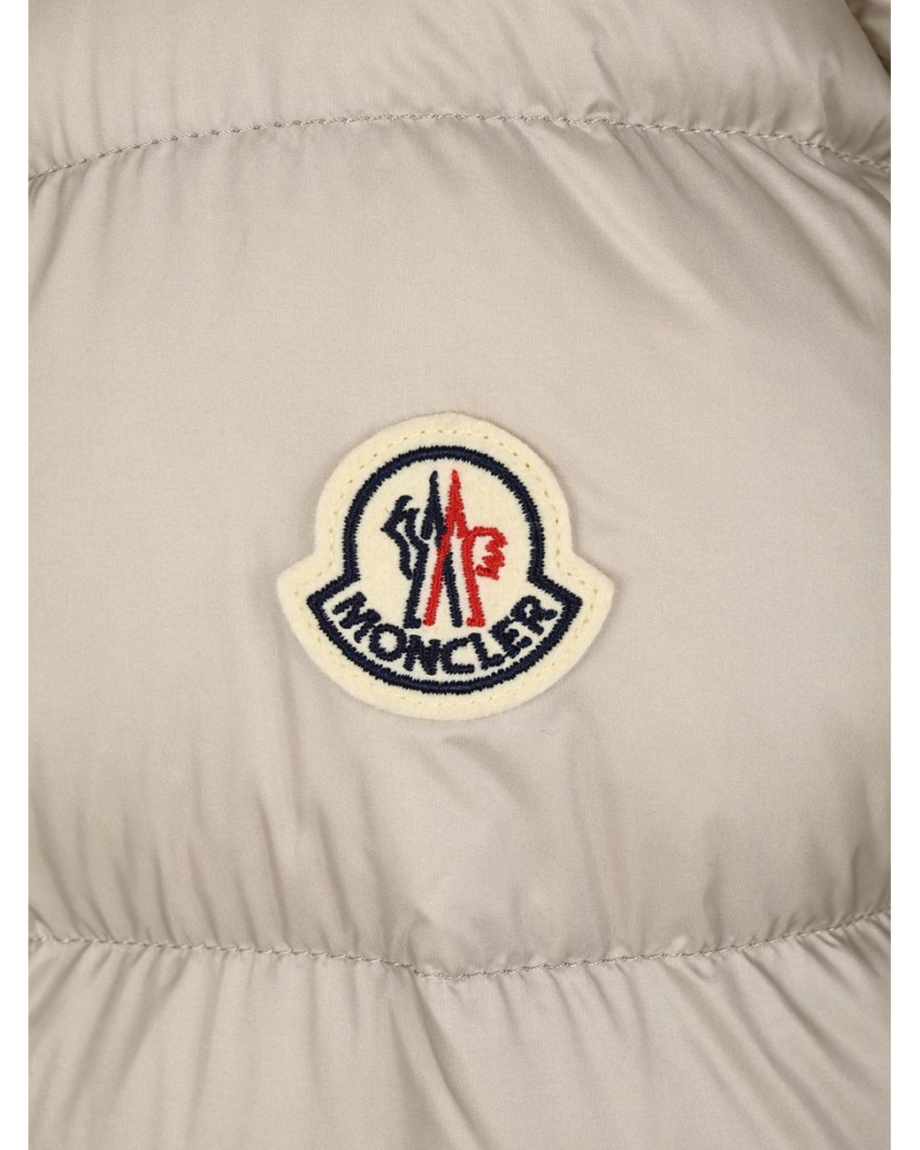 Moncler Natural Boed Hooded Shearling-Trimmed Short Down Jacket