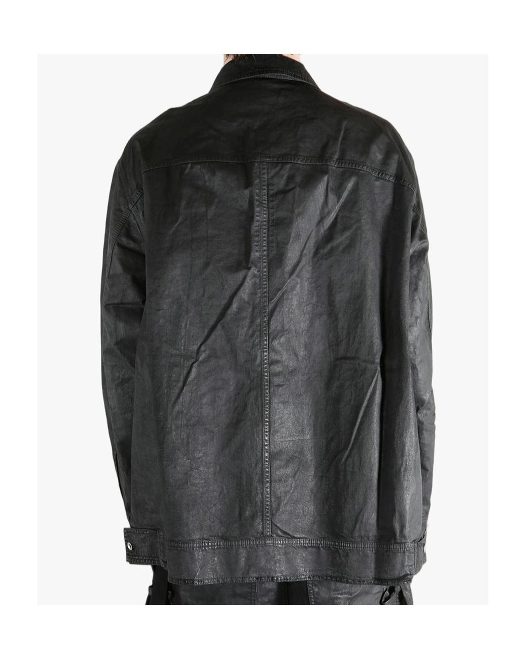 Rick Owens Gray Jumbo Worker Buttoned Jacket for men