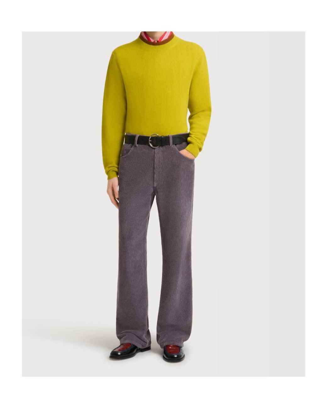 Marni Purple Corduroy Flared Trousers for men