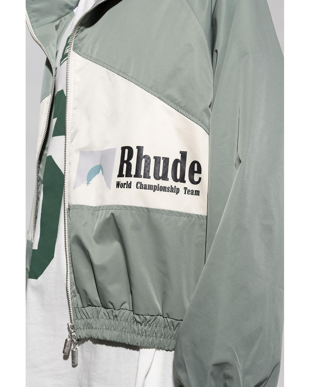 Rhude Green Sena Logo Printed Flight Jacket for men