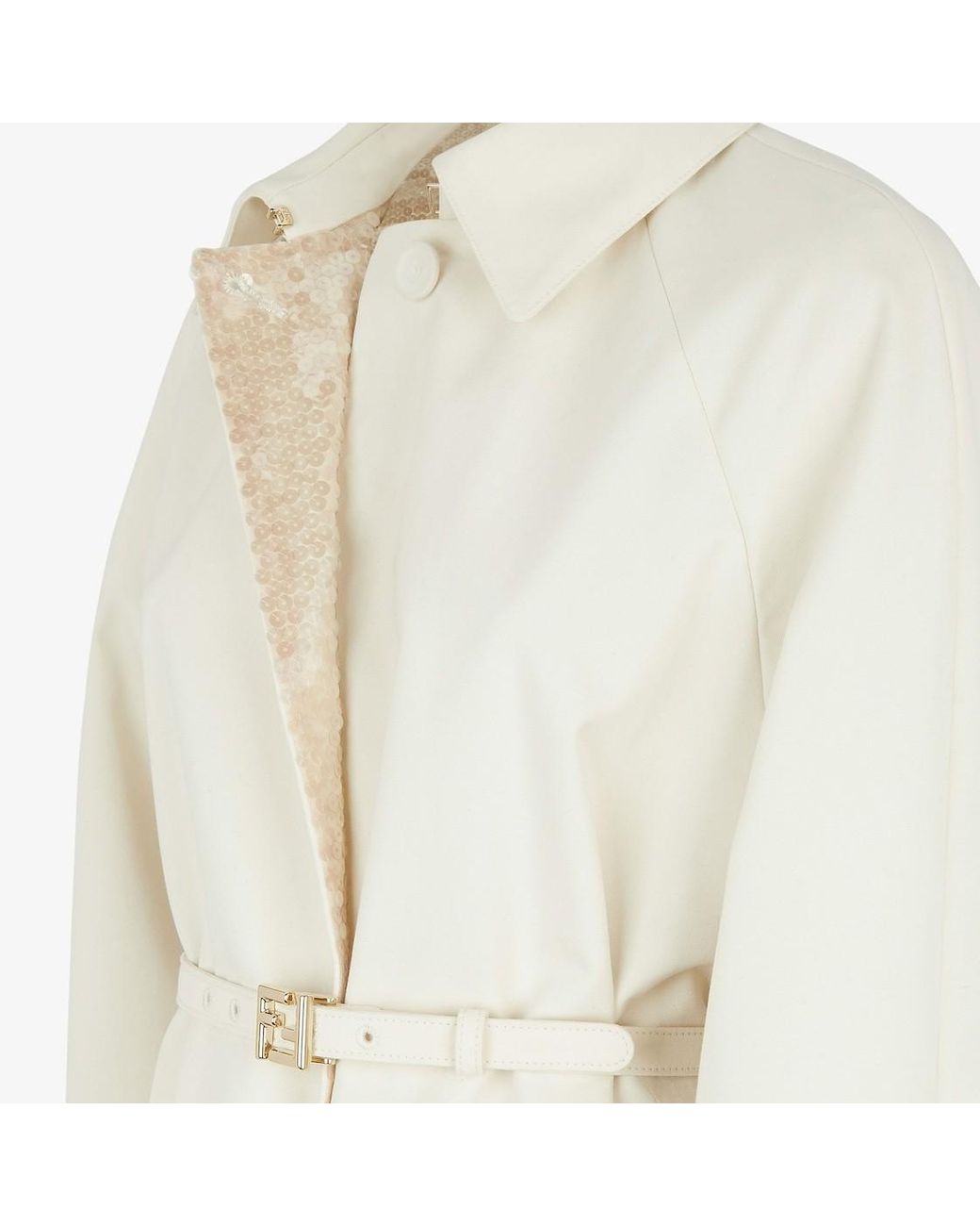 Fendi White Single-Breasted Overcoat