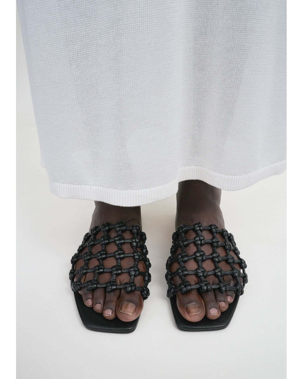 Totême Black Totême Braided Bandeau Sandals