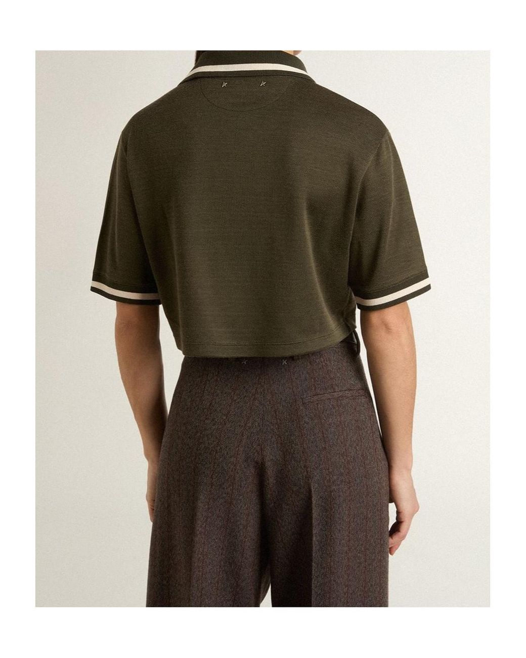 Golden Goose Deluxe Brand Green Vce Embroidered Cropped Top