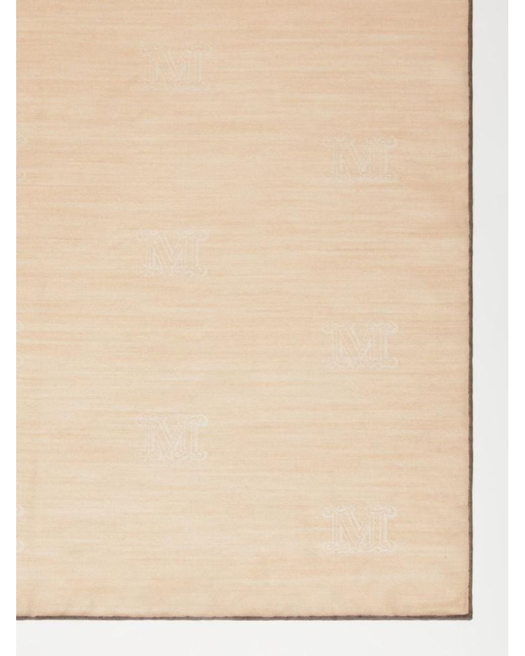 Max Mara Natural Wool, Silk And Cotton Logo Shawl