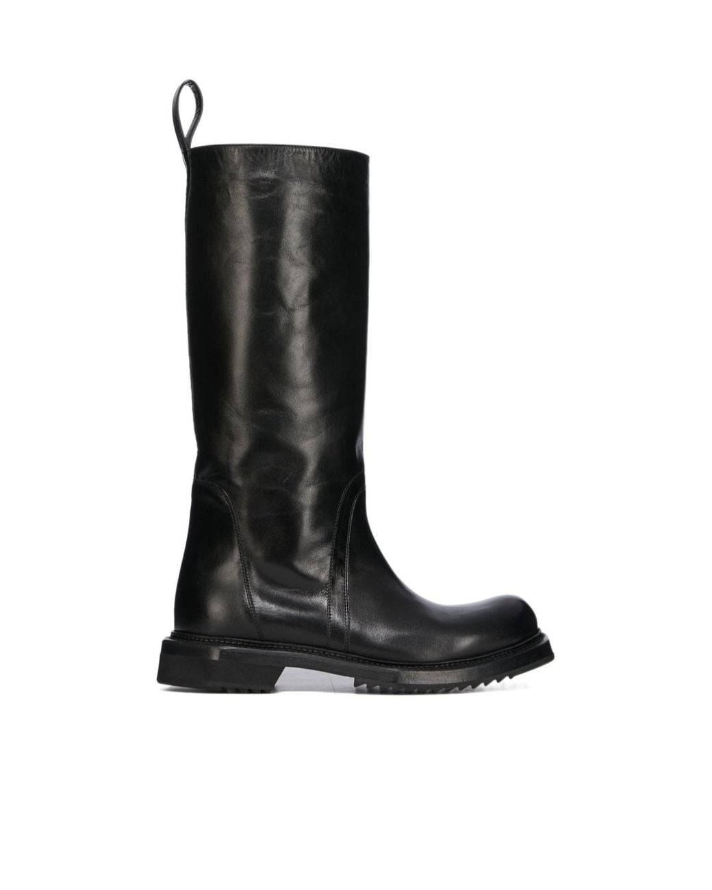Rick Owens Black Cyclops Leather Knee-High Boots