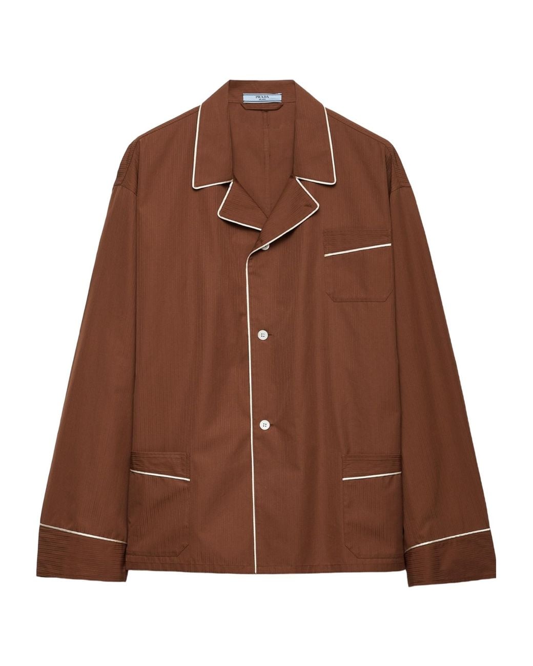 Prada Brown Long-Sleeved Button-Up Shirt