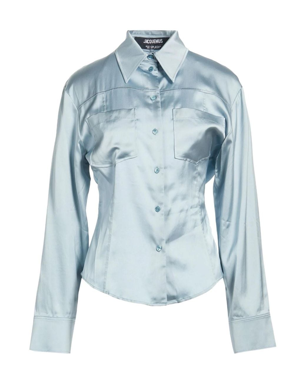 Jacquemus Blue Solid-Colored Satin Shirt