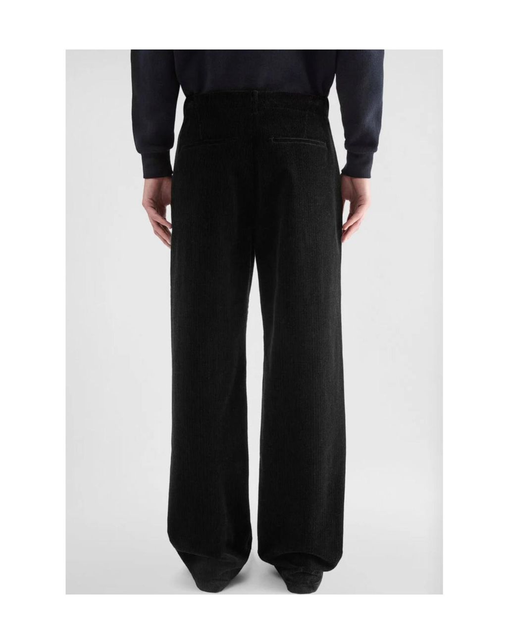 Jil Sander Black Wide-Leg Corduroy Pants for men