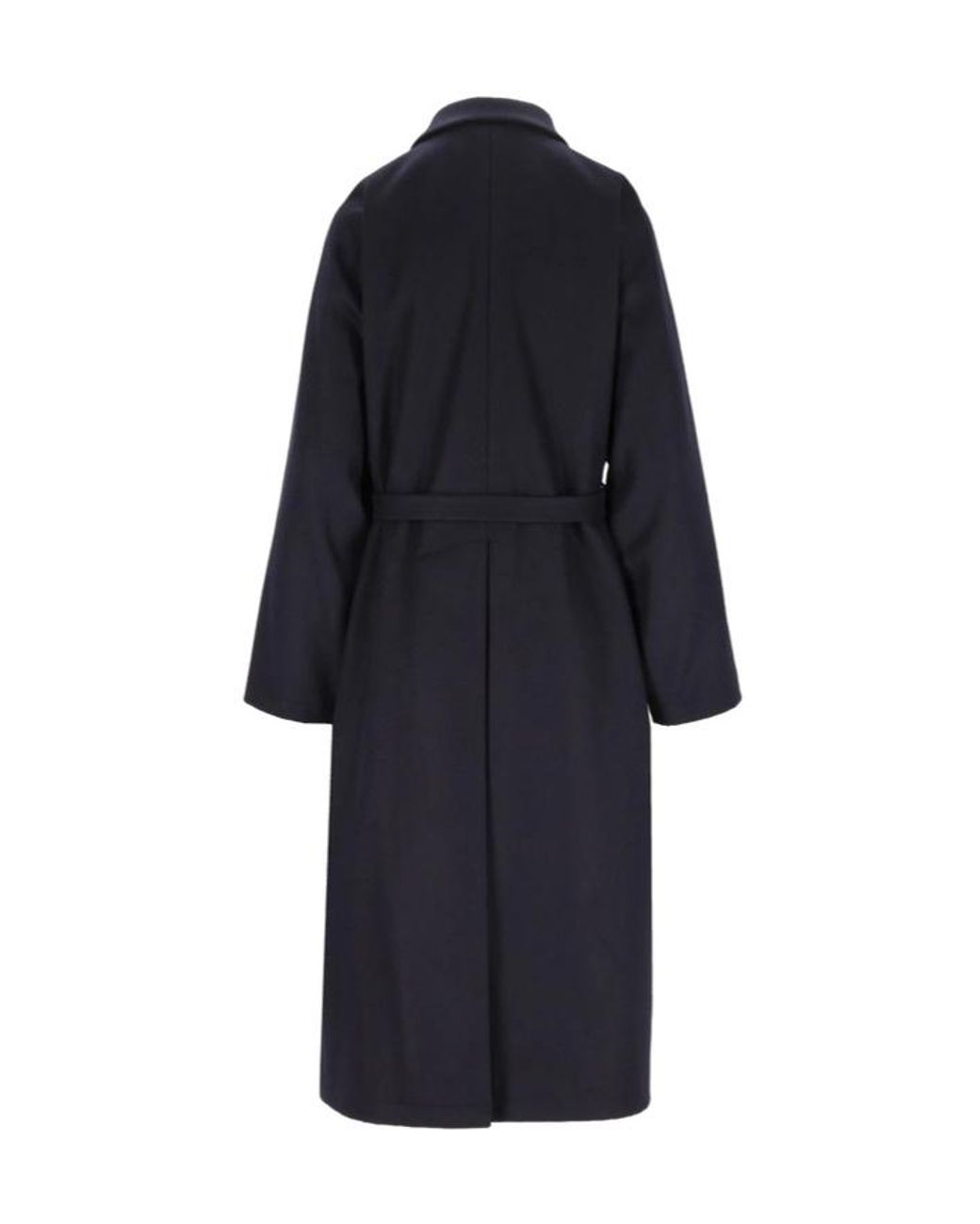 Barena Blue Belted Long Collar Coat