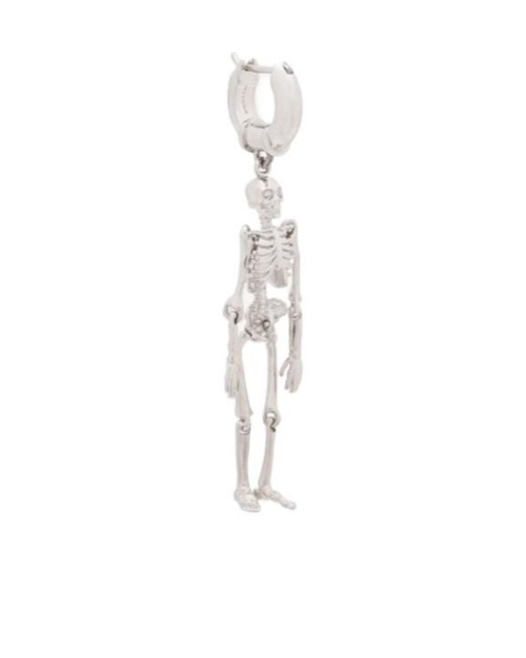 McQueen White Dancing Skeleton Earring for men