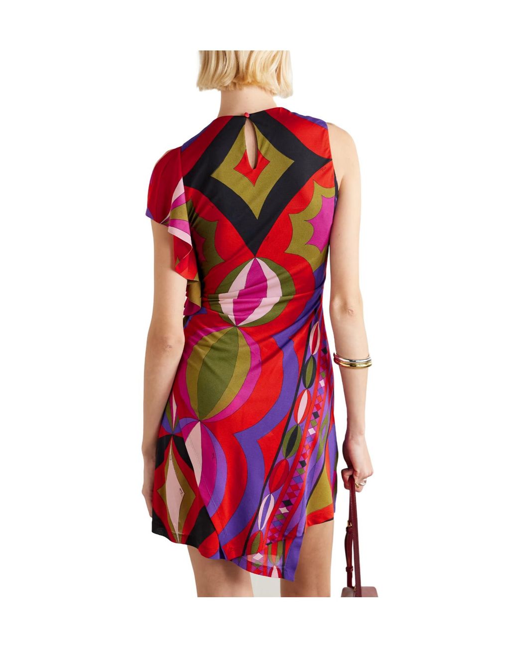 Emilio Pucci Red Printed Jersey Mini Dress