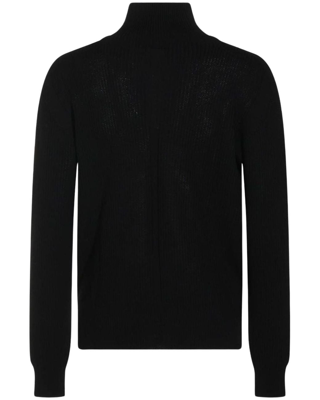 Rick Owens Black Ribbed-Knit Roll-Neck Sweater for men