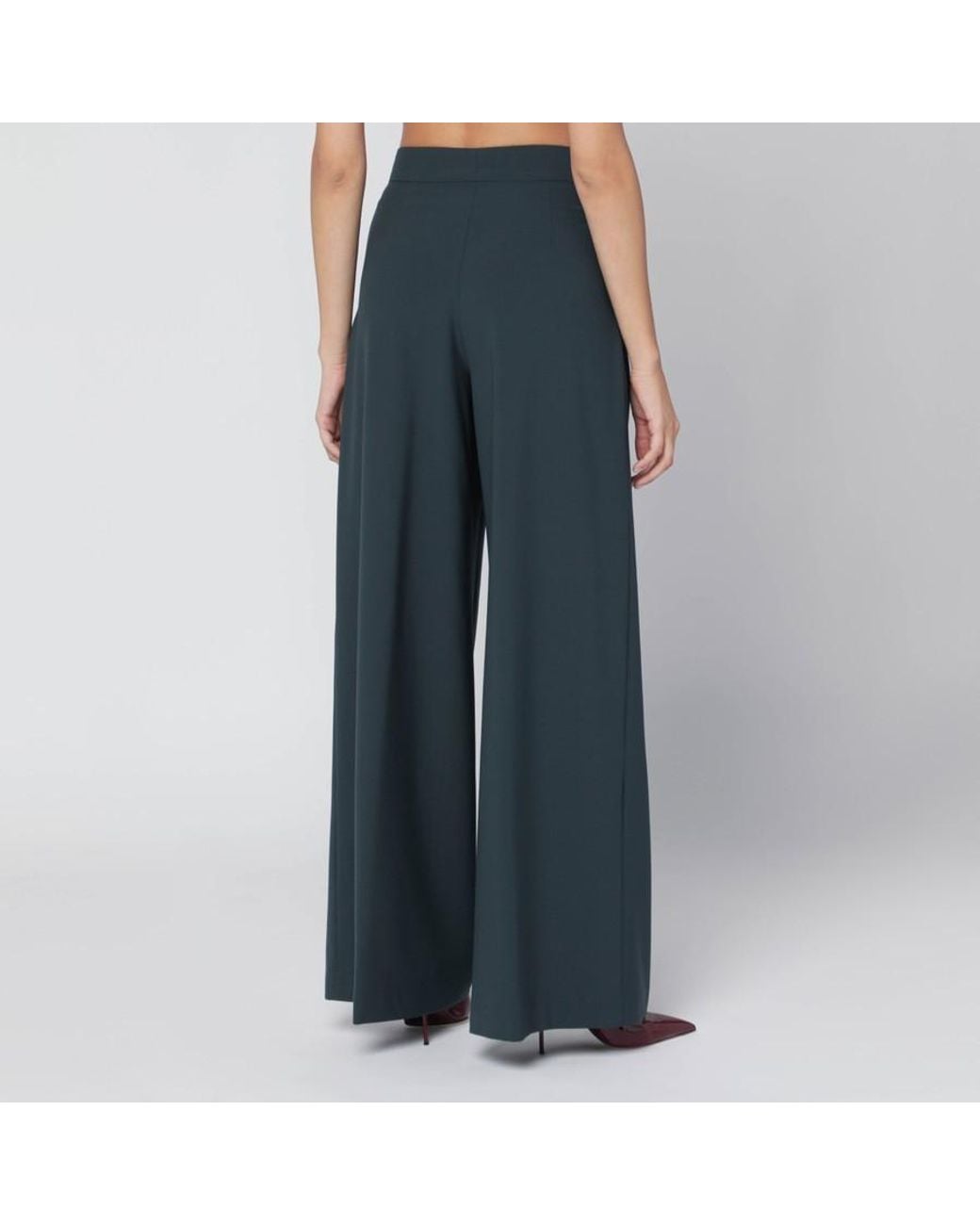 Dries Van Noten Blue Pleat Wide-Leg Pants
