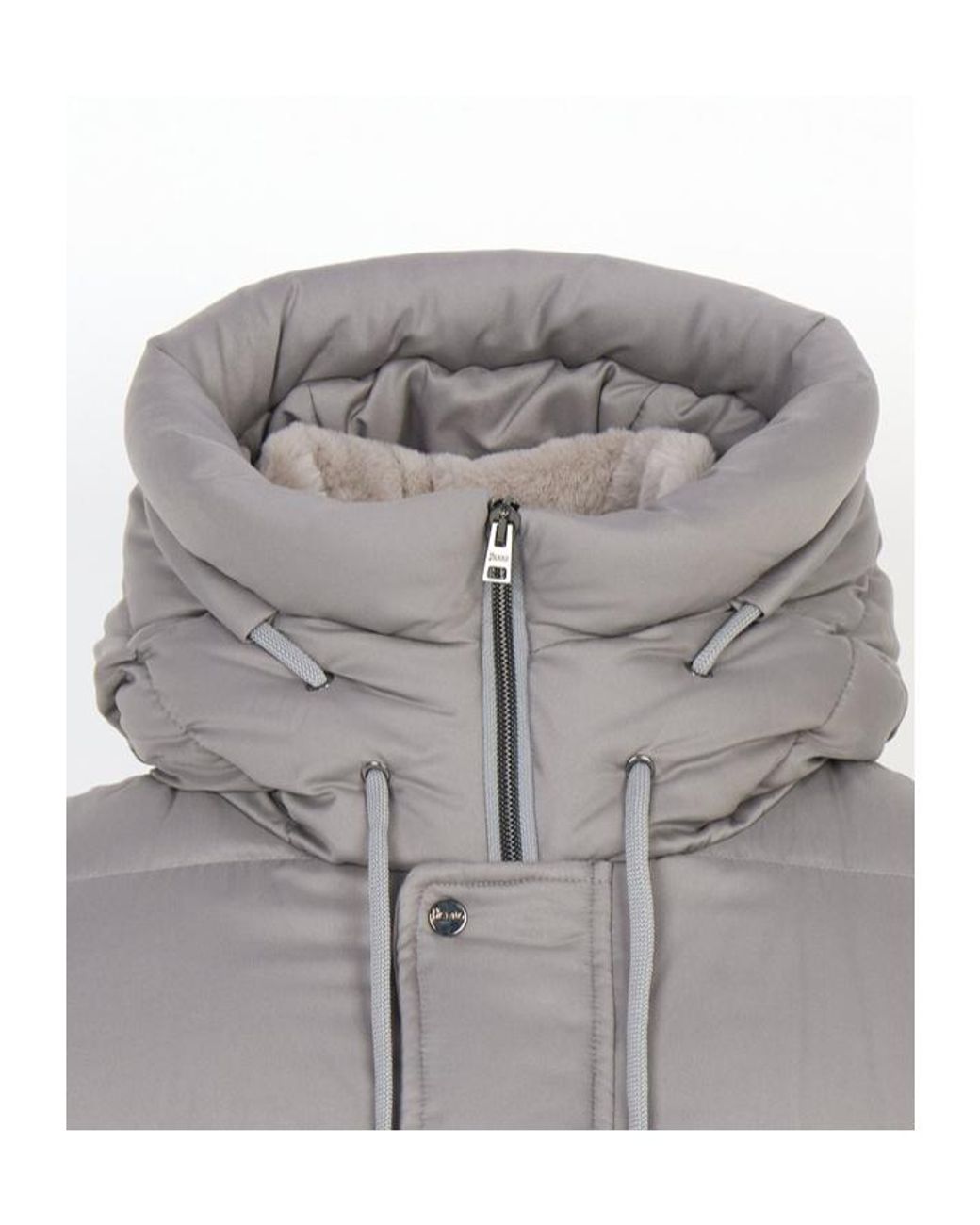 Herno Gray Quilted Hooded Down Jacket for men